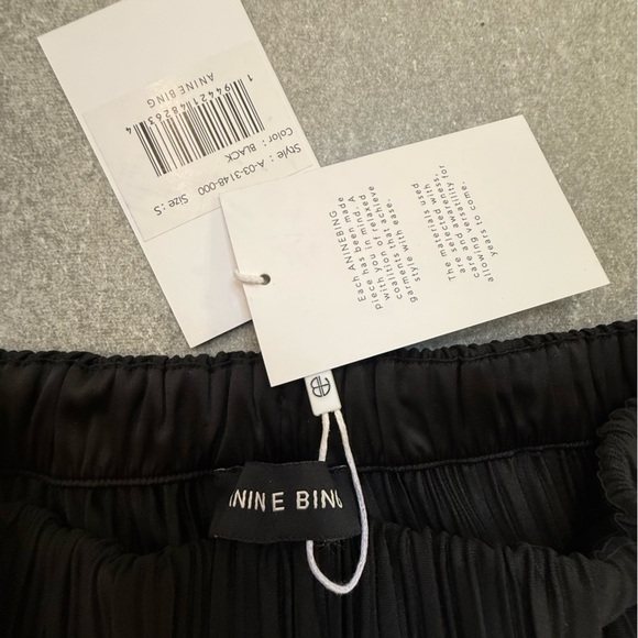 ANINE BING Black Billie Plissé Pleated Trousers Women’s Size Small NWT - Picture 10 of 14